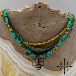 Load image into Gallery viewer, Turquoise Picasso Turquoise Bone Silver Stretchy Anklet
