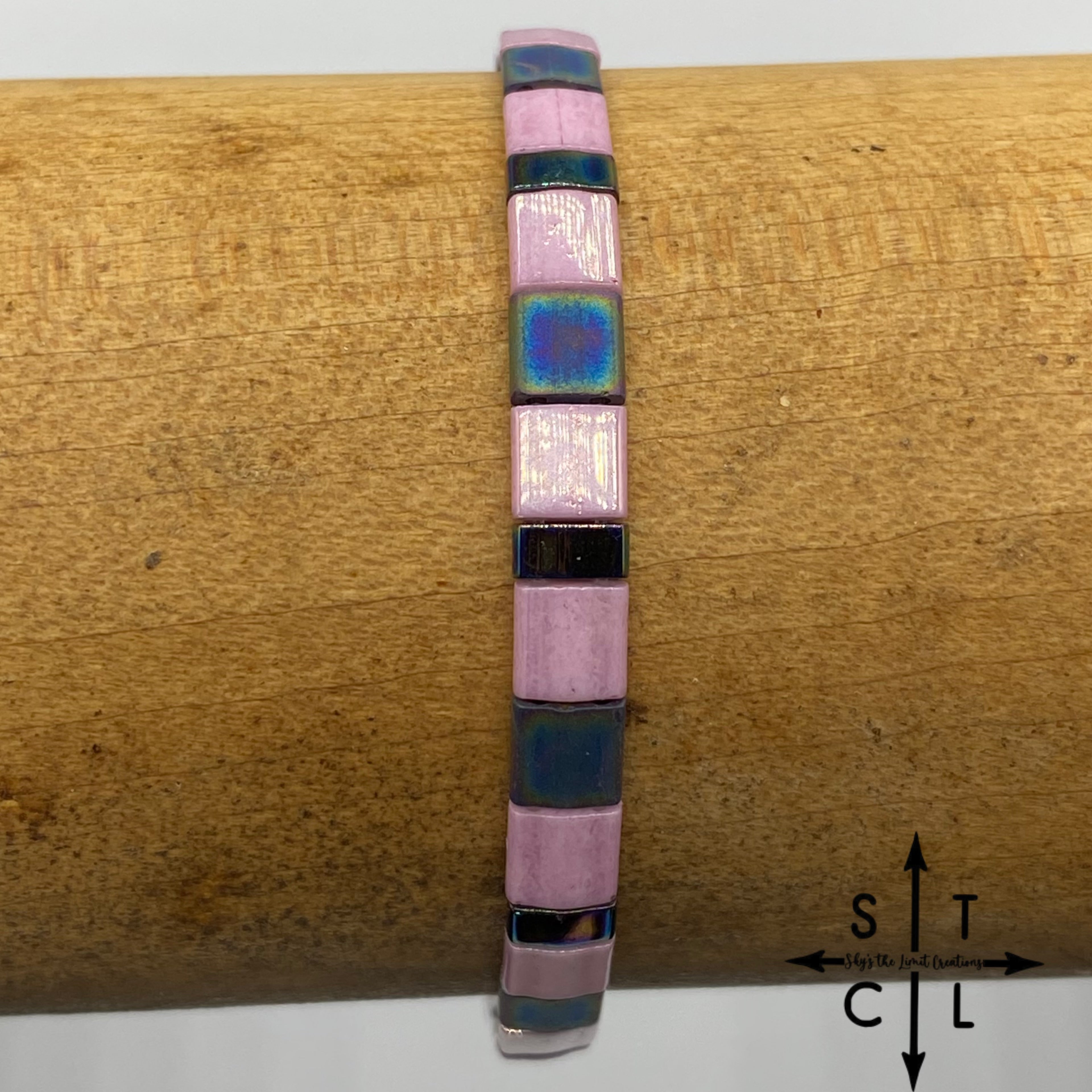 Tila Bracelet Light Pink Peacock Blue