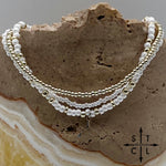 Load image into Gallery viewer, Pearl White Silver Stretchy Anklet
