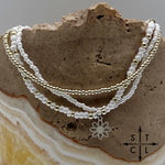 Load image into Gallery viewer, Pearl White Silver Stretchy Anklet

