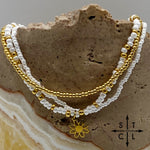 Load image into Gallery viewer, Pearl White Gold Stretchy Anklet
