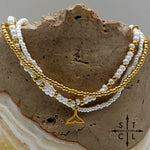 Load image into Gallery viewer, Pearl White Gold Stretchy Anklet

