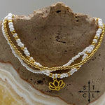 Load image into Gallery viewer, Pearl White Gold Stretchy Anklet
