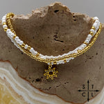 Load image into Gallery viewer, Pearl White Gold Stretchy Anklet
