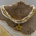 Load image into Gallery viewer, Pearl White Gold Stretchy Anklet
