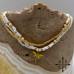 Load image into Gallery viewer, Pearl White Gold Stretchy Anklet
