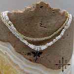 Load image into Gallery viewer, Pearl White Silver Stretchy Anklet
