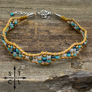 Wave Anklet Turquoise Gold White