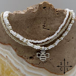 Load image into Gallery viewer, Pearl White Silver Stretchy Anklet
