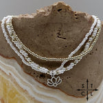 Load image into Gallery viewer, Pearl White Silver Stretchy Anklet
