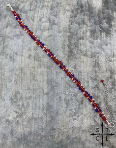 Ivy Anklet  Red White Blue