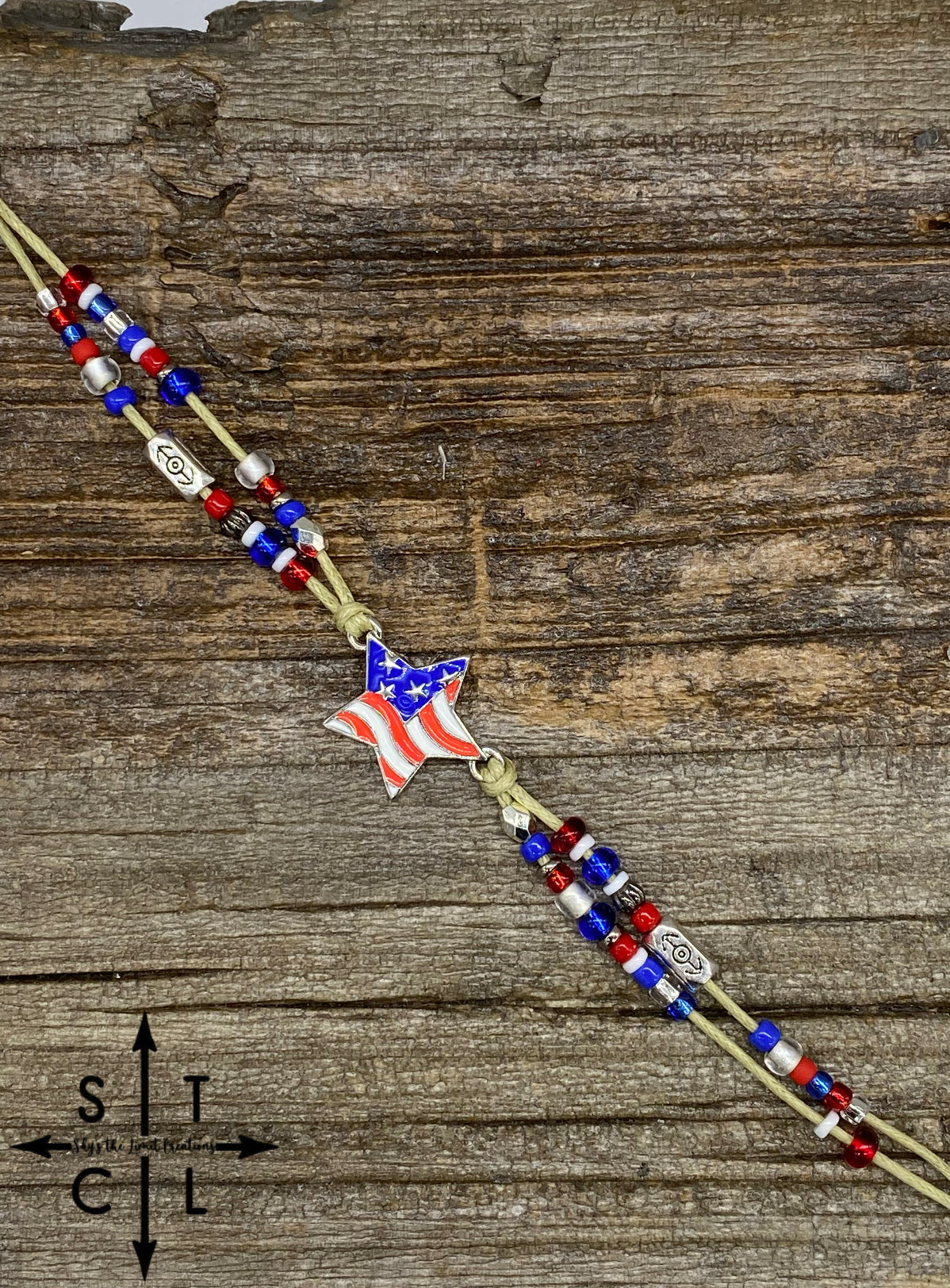 Red White Blue Star 2 Cindy Bracelet