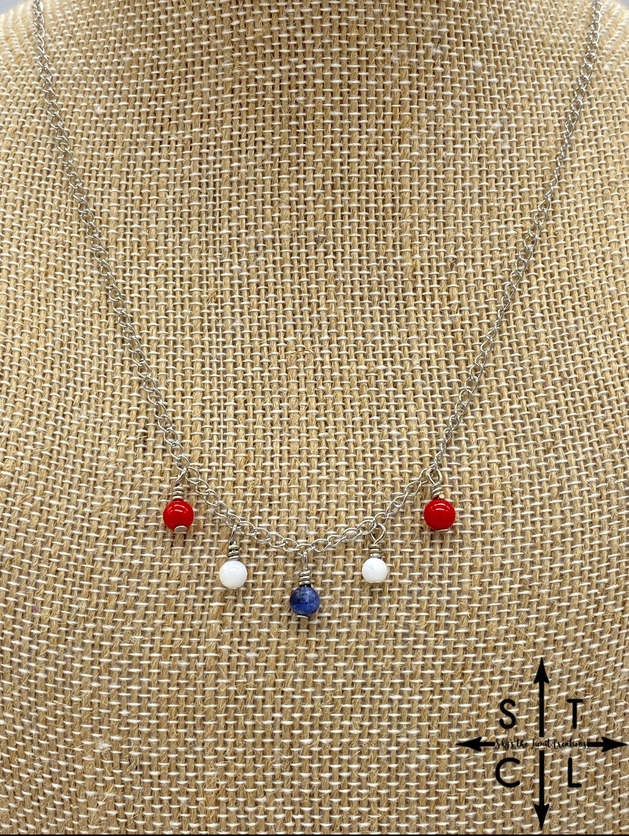 Blue White Red Katy Necklace