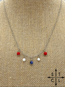 Blue White Red Katy Necklace