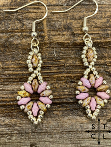 Lilac tortoise Silver Dallis Earrings