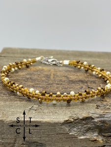 Ivy Anklet Bone Gold