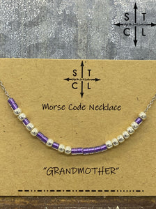 Morse Code Necklace Grandmother