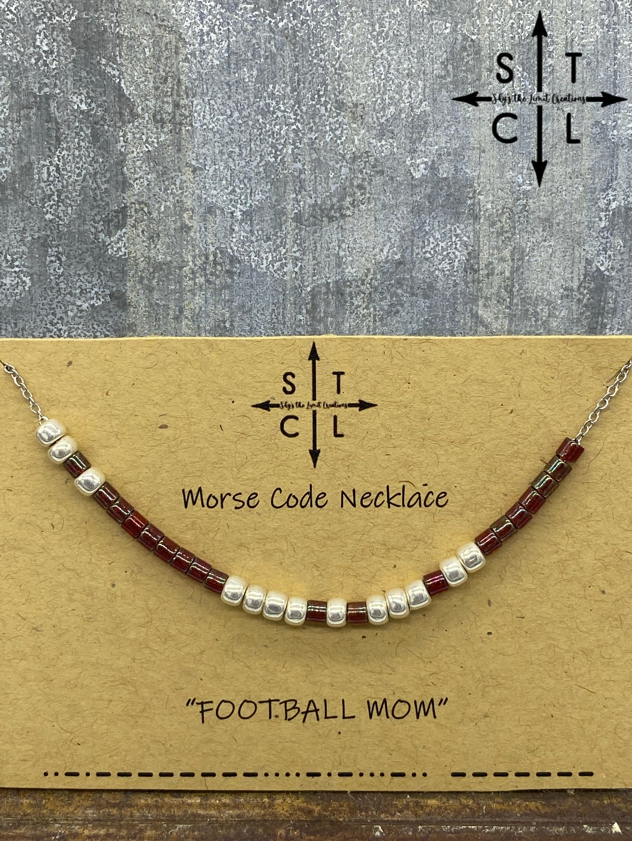 Custom Hand Cut Metal Stamped Football MOM Necklace – the Little Craft  Closet