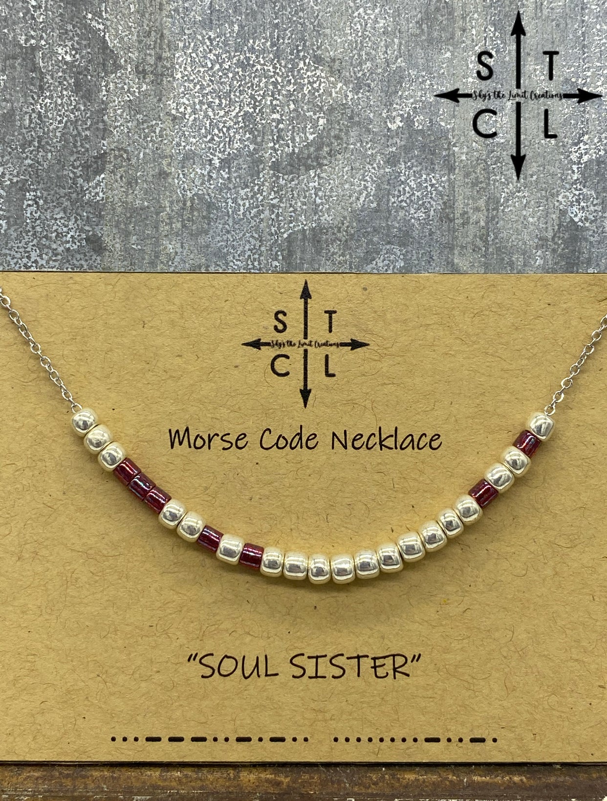 Morse Code Necklace SOUL SISTER