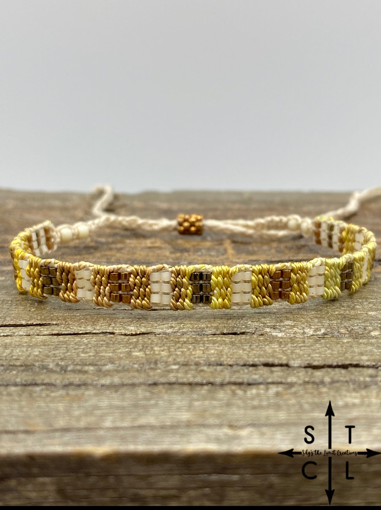 Friendship Bracelet Mustard Yellow Off White