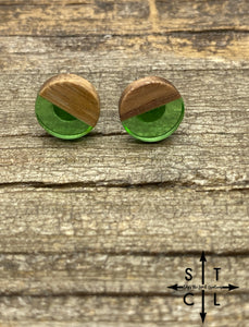 Clear Green Resin Wood Stud