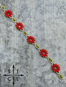 Red Green Dallis Bracelet