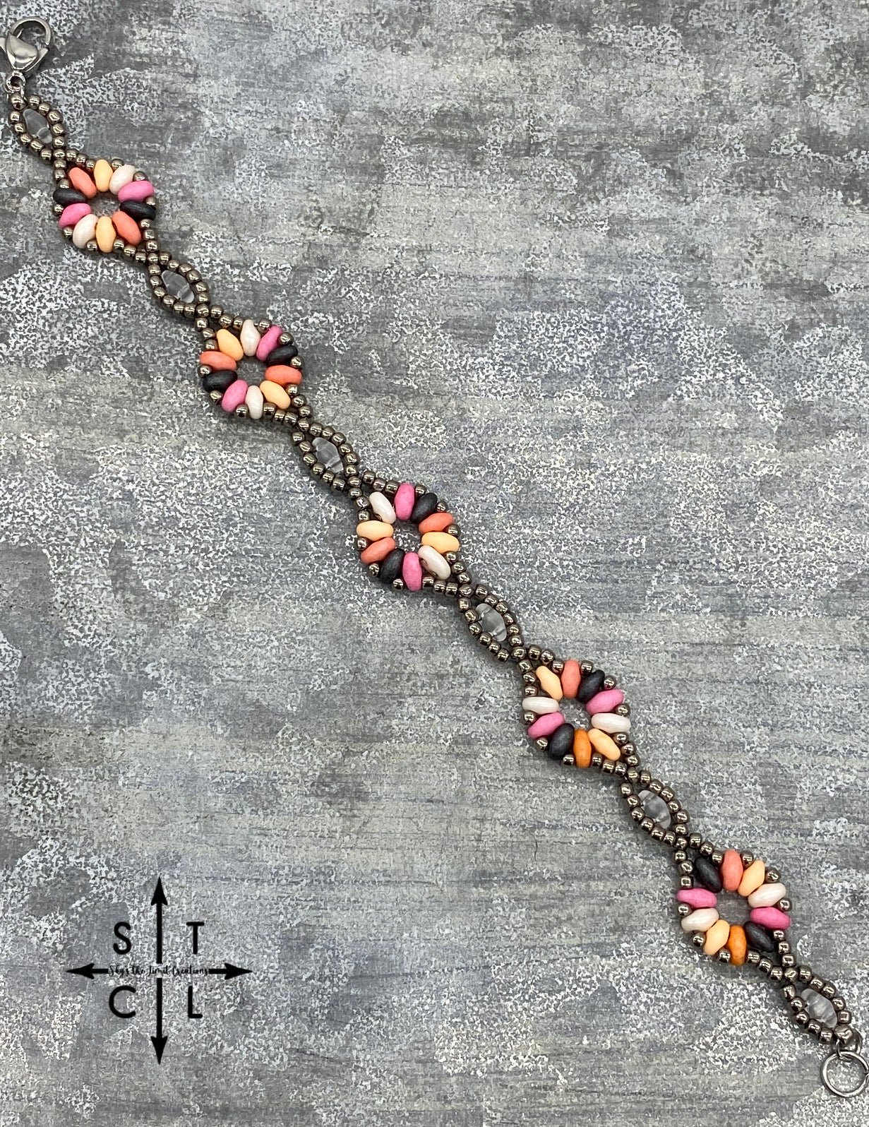 Pink Orange Grey Dallis Bracelet