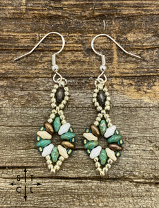 Turquoise Clear Matte Grey Dallis Earrings