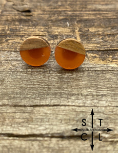 Clear Orange Resin Wood Studs