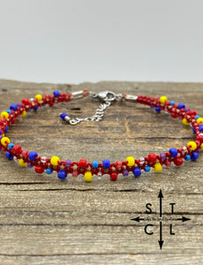 Ivy Anklet Yellow Blue Red