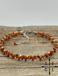 Ivy Anklet Orange Mix Bone