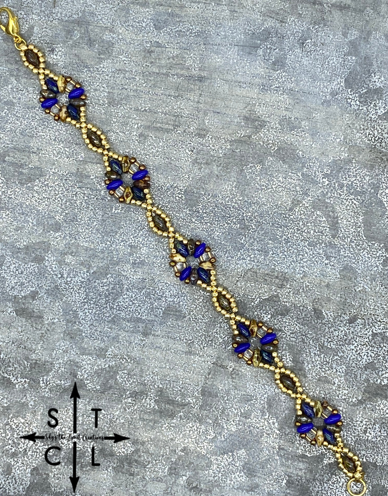 Blue Shimmer Brown Gold Dallis Bracelet