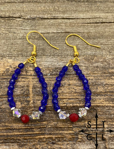 Mini Crystal Teardrop Blue Red White