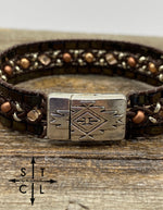 Load image into Gallery viewer, Tasha Copper Metallic Brown 7 in Bracelet
