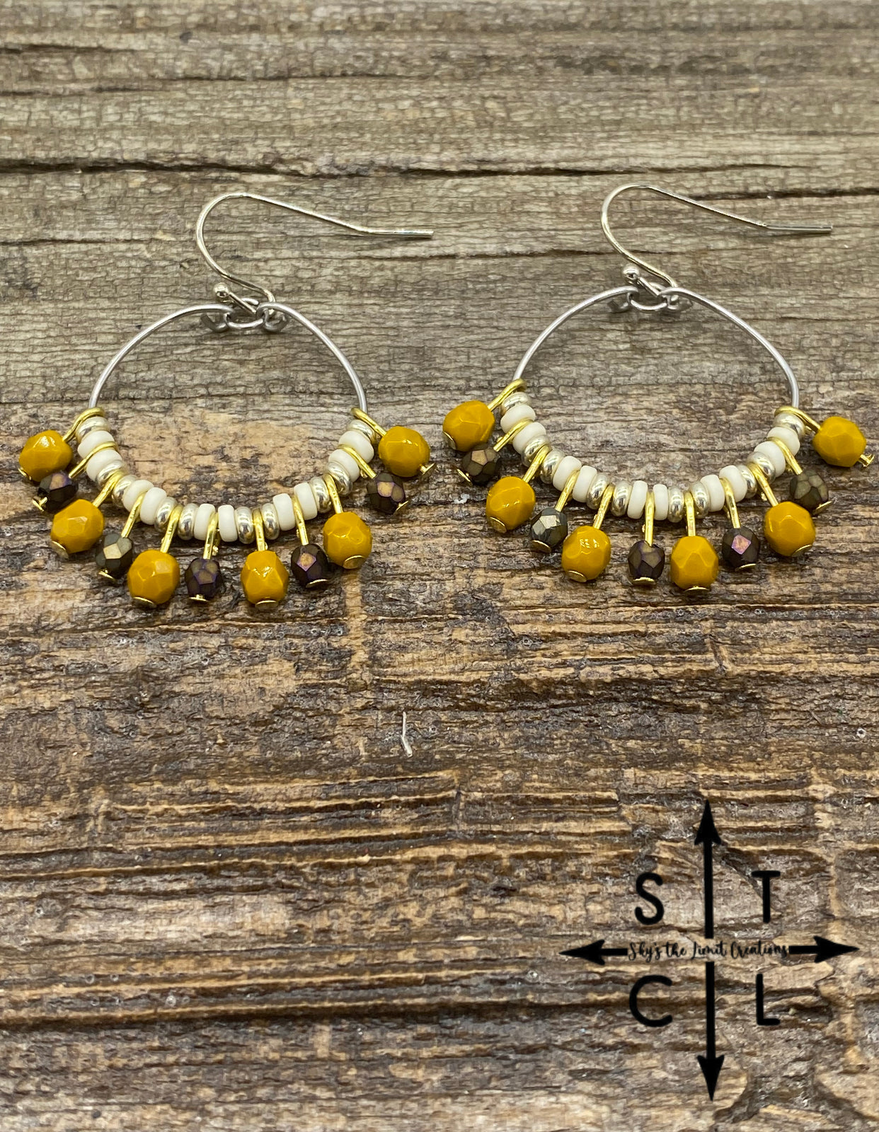 Rebecca Mini Earrings Mustard Bronze Crystal