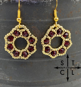 Gold Garnet Amanda Earrings