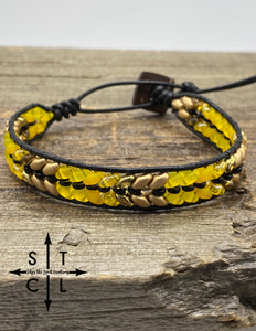 Yellow Gold Black Christine Bracelet