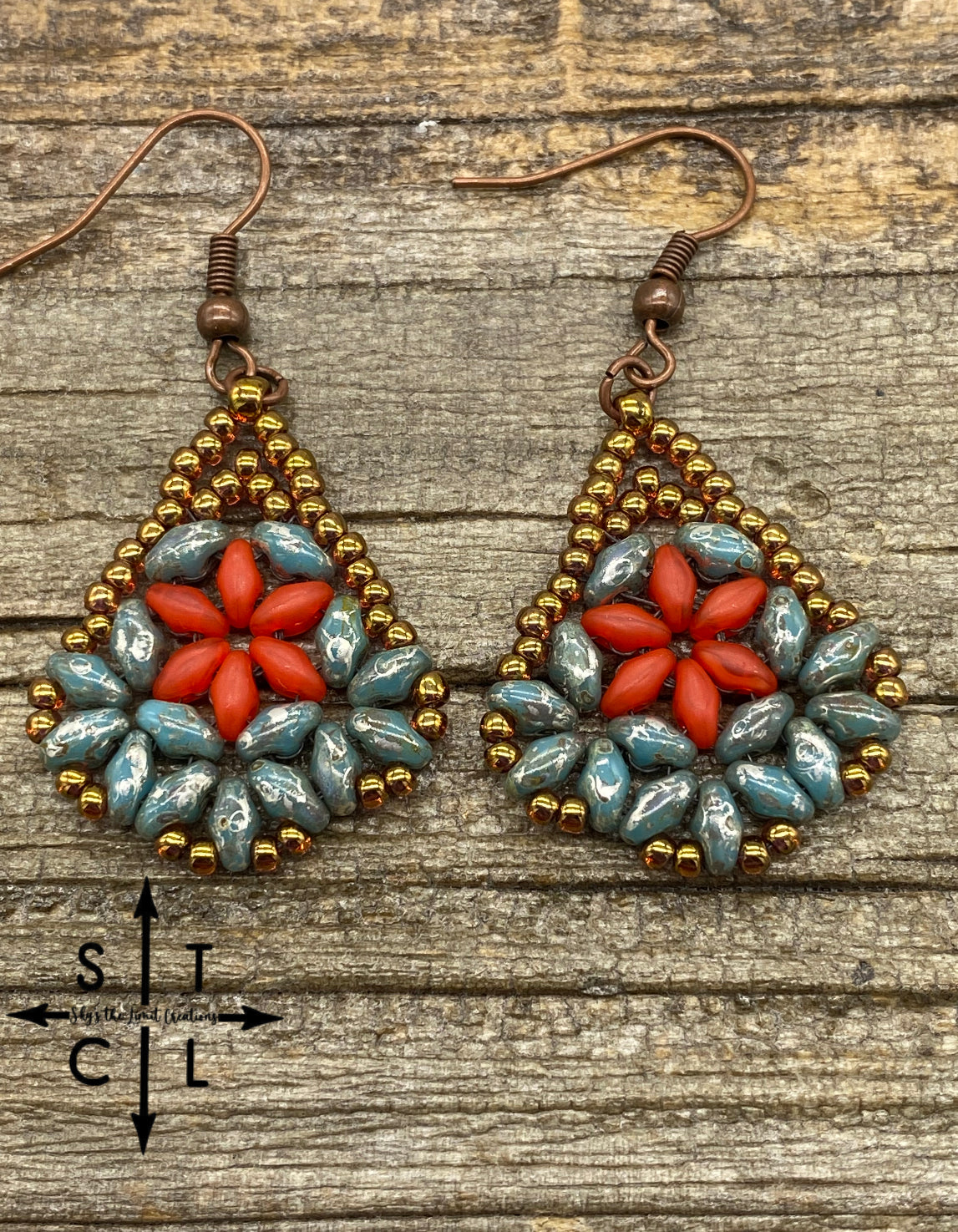 Orange Turquoise Sharon Earrings