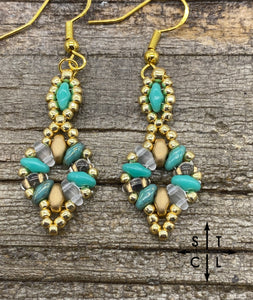 Turquoise Clear Dallis Earrings