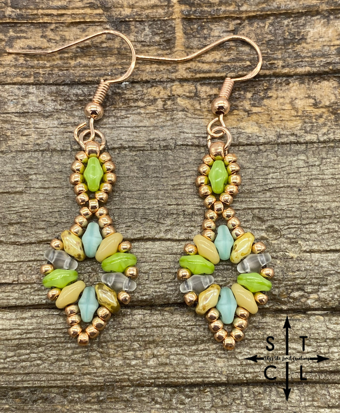 Light Green Blue Dallis Earrings