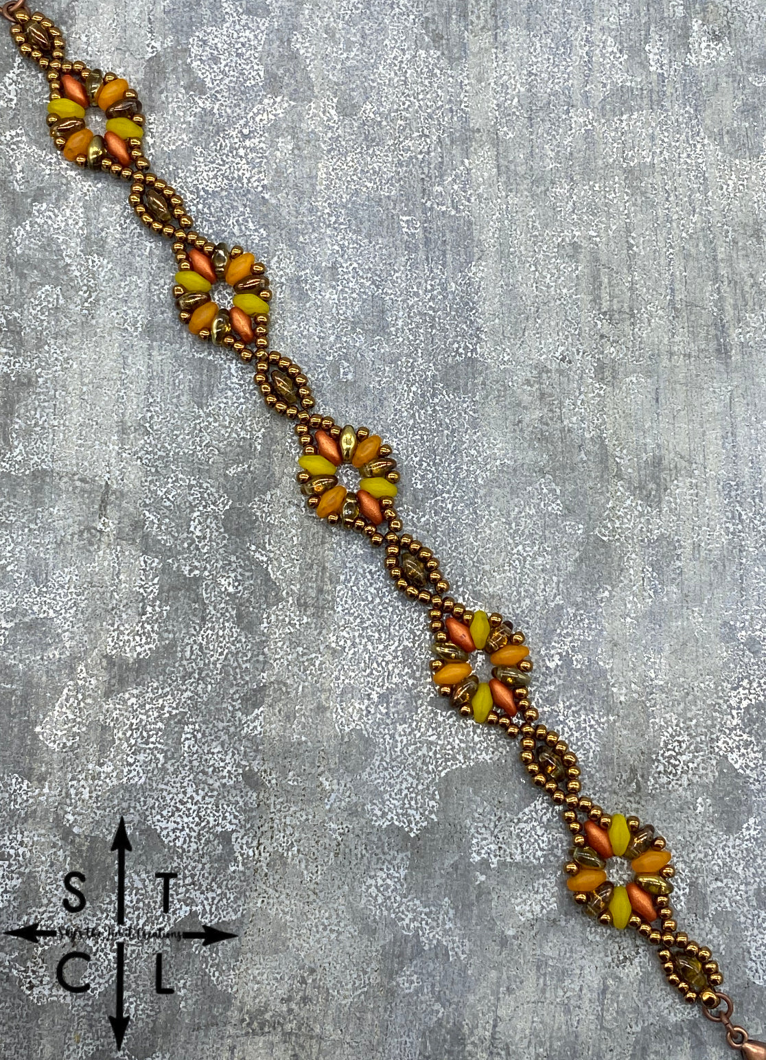 Rust Orange Yellow Dallis Bracelet