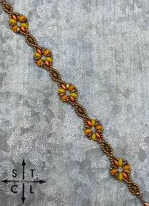 Rust Orange Yellow Dallis Bracelet