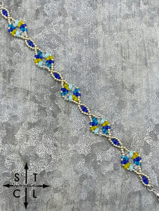 Clear Blue Yellow Dallis Bracelet