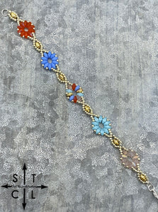 Light Blue Orange Clear Dallis Bracelet