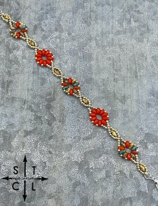 Green Orange Tortoise Dallis Bracelet