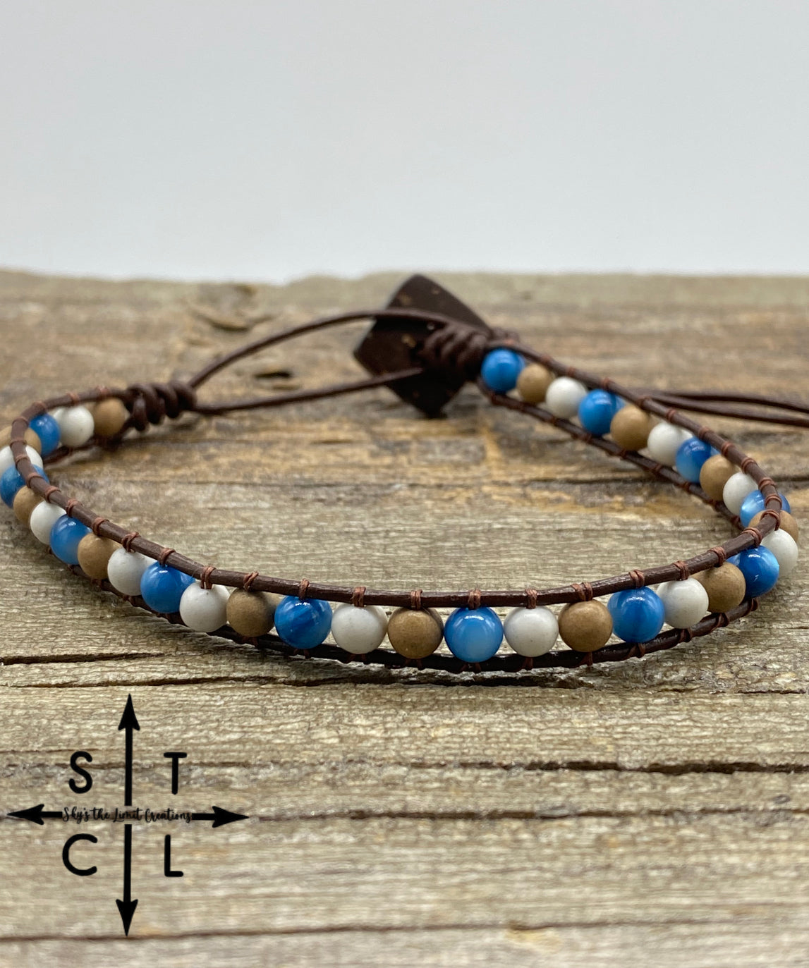 Sara Blue White Light Brown Bracelet