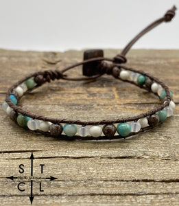 Sara Turquoise Clear White Bracelet