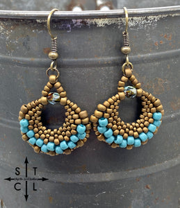 Matte Bronze Turquoise Kayla Earrings