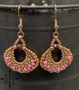 Rose Gold Pink Kayla Earrings