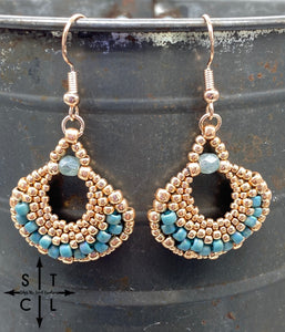 Rose Gold Turquoise Kayla Earrings